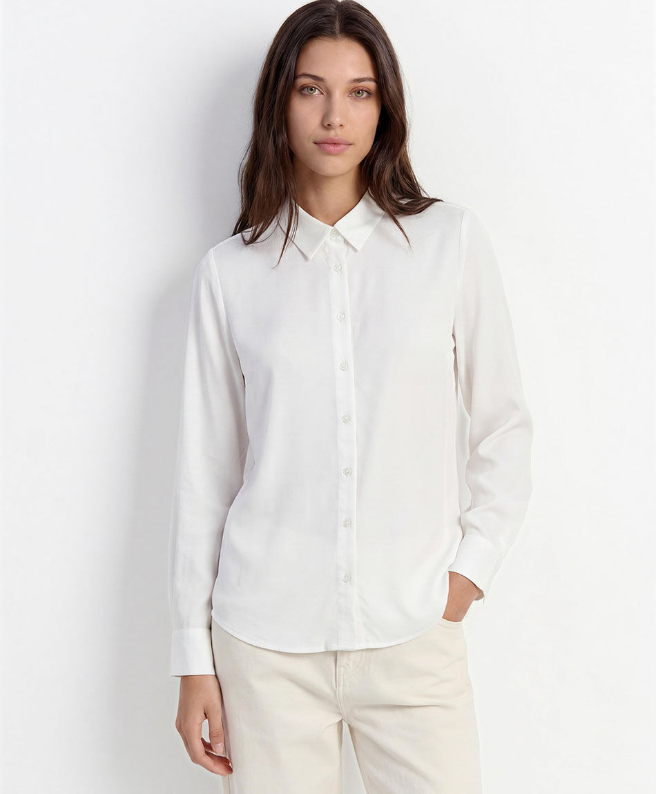 Blusa mujer lisa blanca
