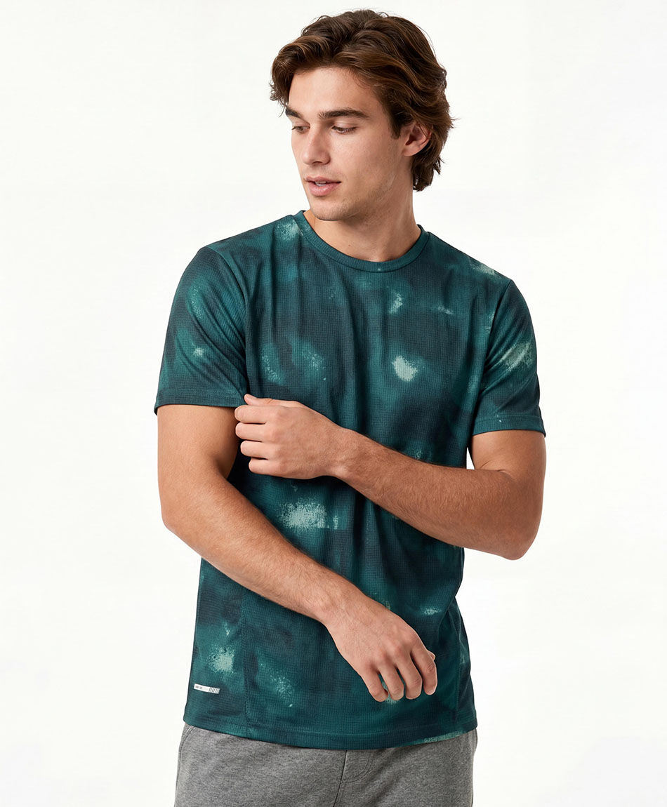 Polera deportiva hombre contraste green