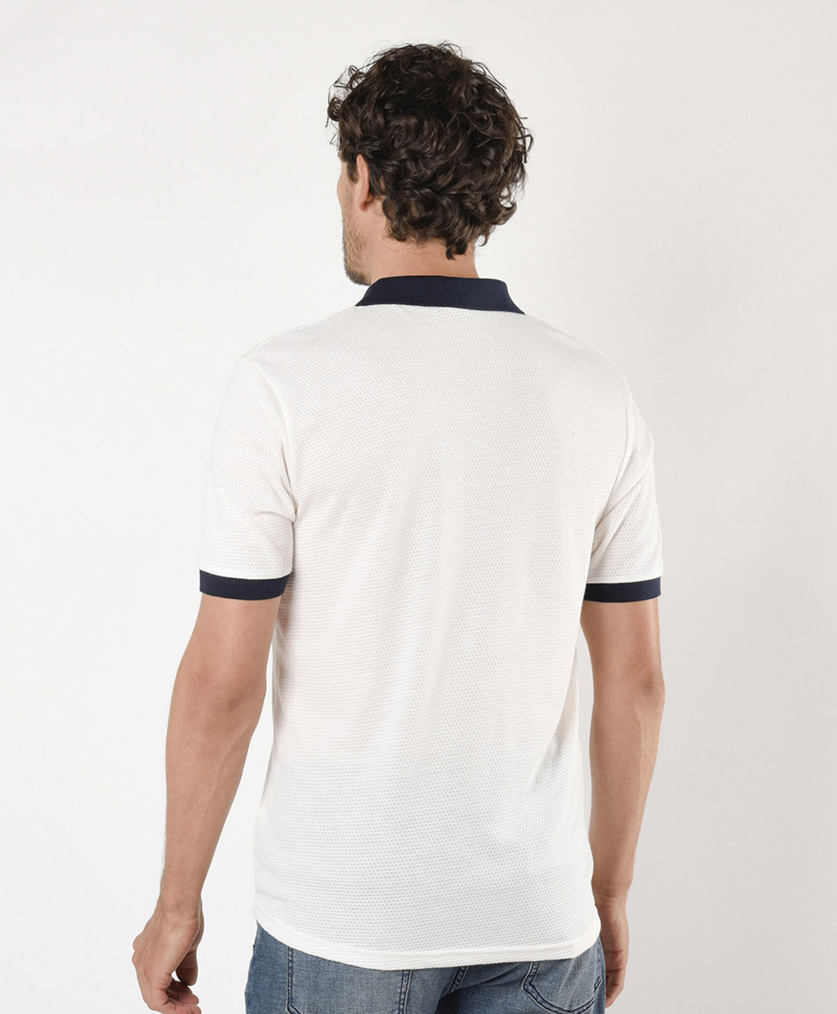 Polera hombre bicolor cuello piqué Polera hombre bicolor cuello piqué