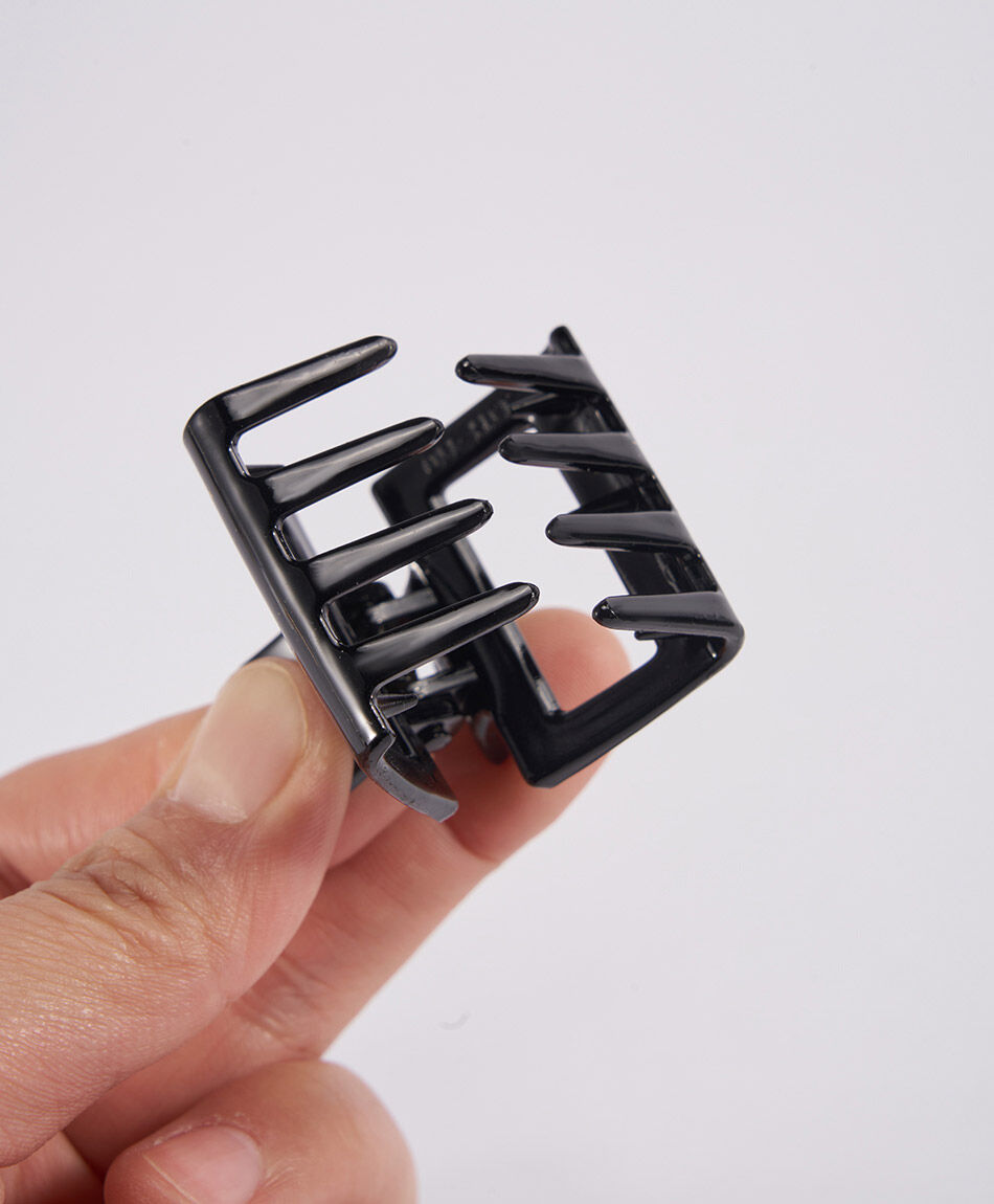 Set 3 pinza mujer rectangular negra