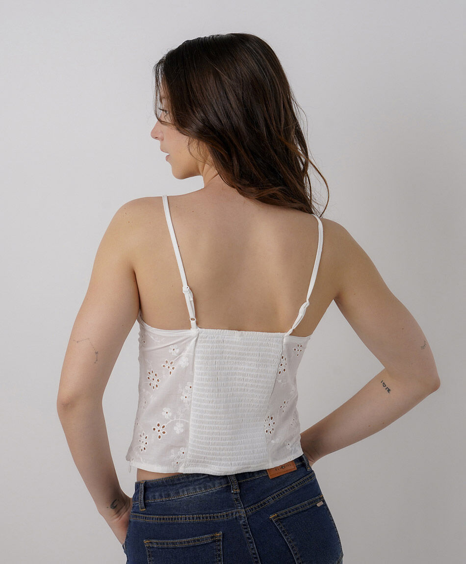 Polera mujer top broderie
