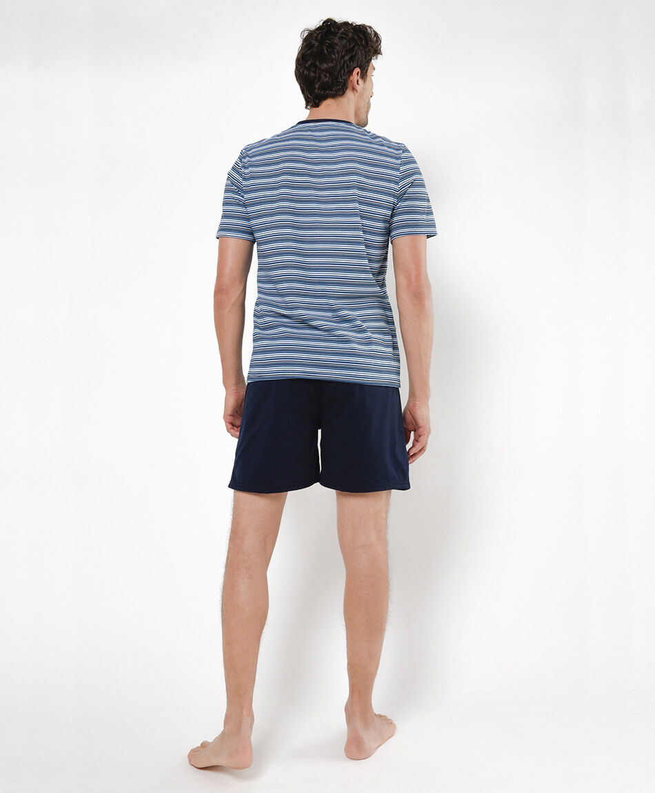 Pijama hombre l&iacute;neas bolsillo 2 piezas