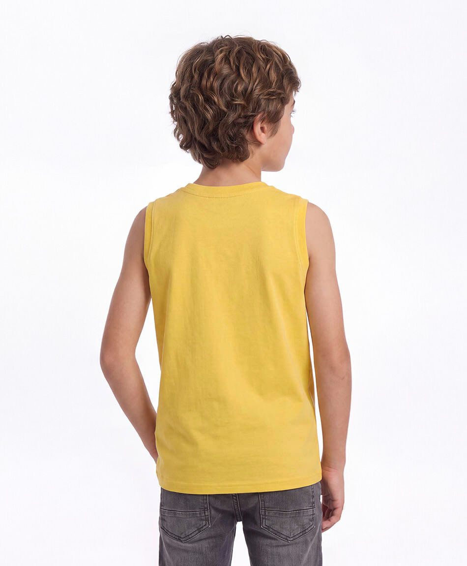 Polera ni&ntilde;o skate amarilla