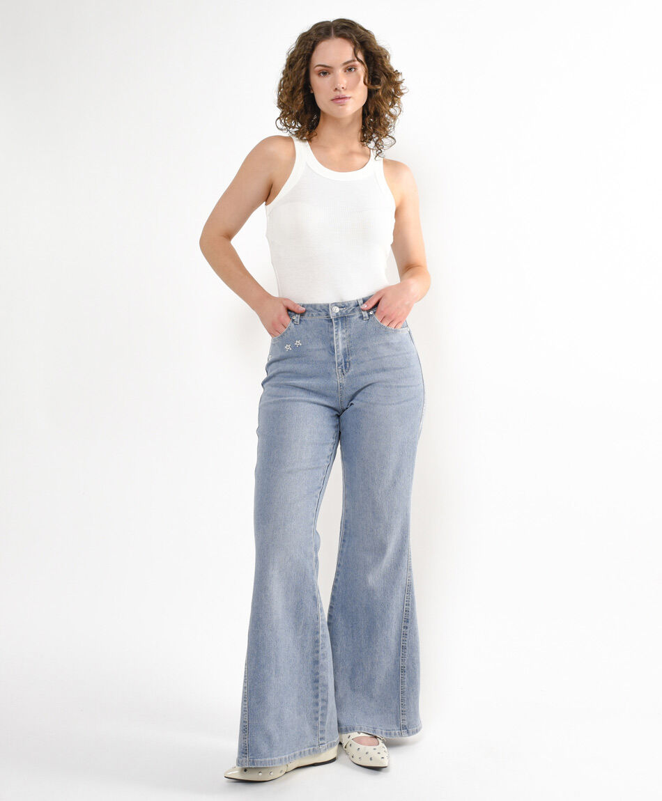 Jeans mujer flare urbano&nbsp;white