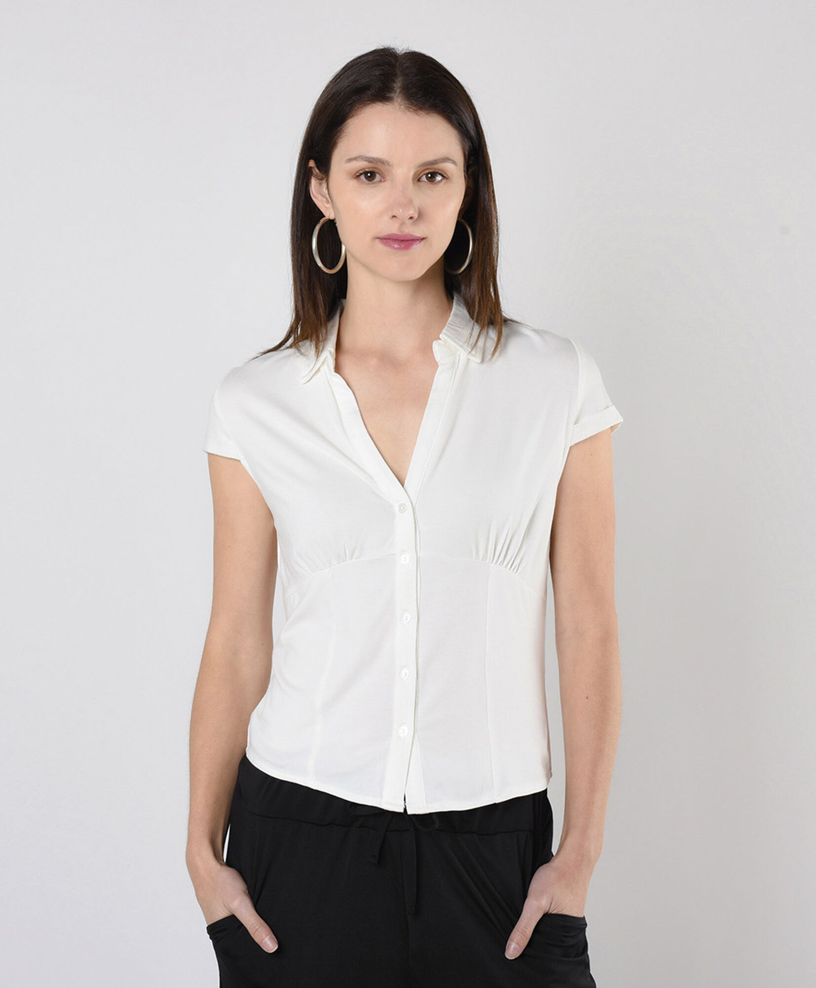 Blusa mujer pinzas blanca Blusa mujer pinzas blanca
