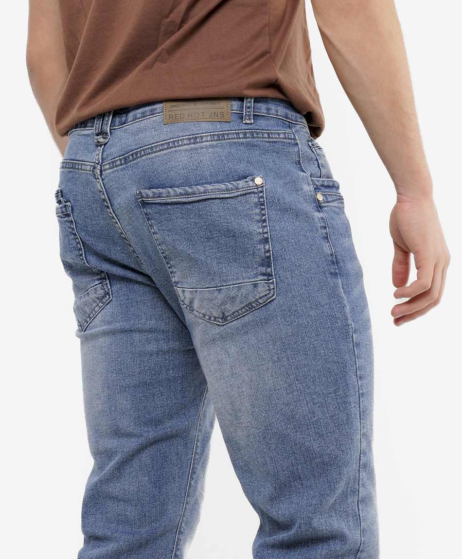 Jeans hombre desgastado slim fit