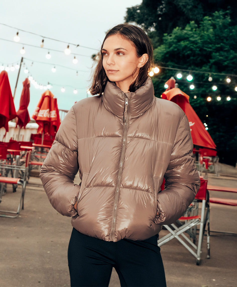 Parka deportiva mujer puffa brown