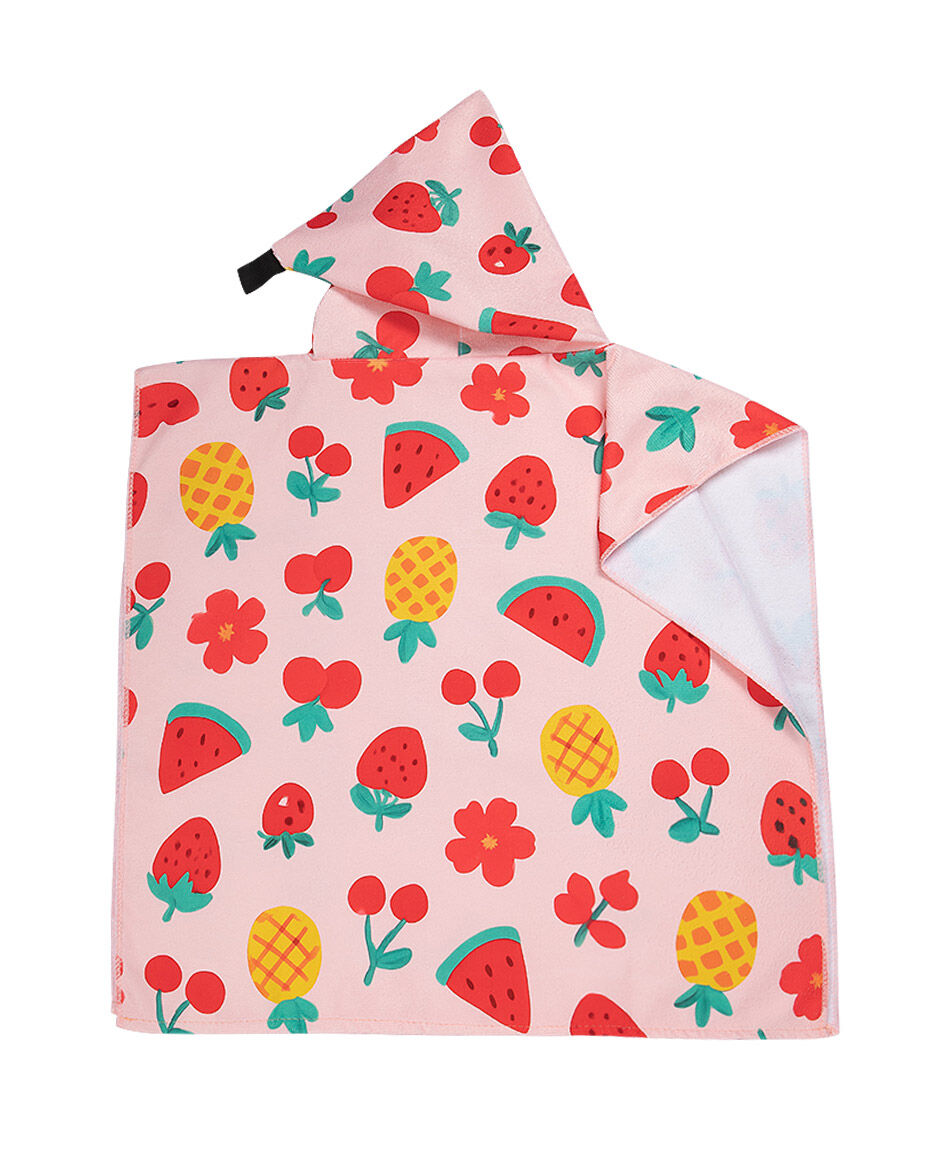 Poncho de ba&ntilde;o beb&eacute; frutas
