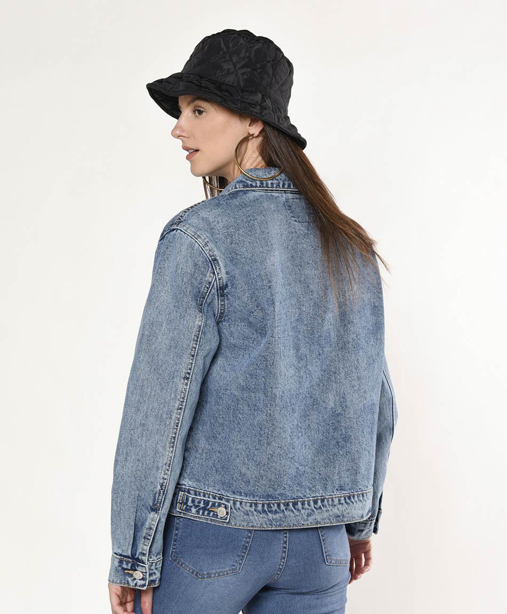 Chaqueta mujer desgastada denim Chaqueta mujer desgastada denim