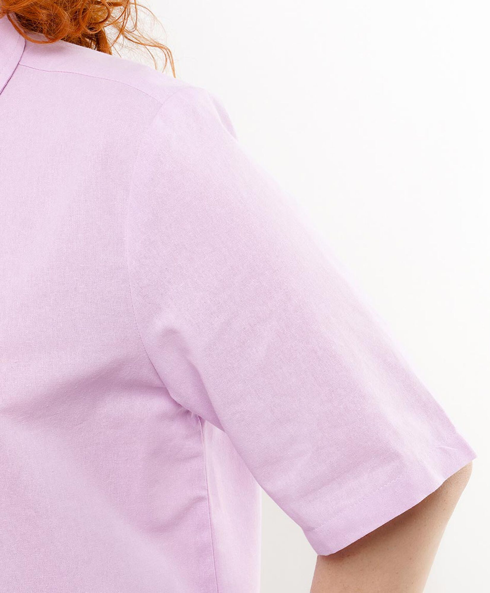 Blusa mujer lisa rosada lino Blusa mujer lisa rosada lino