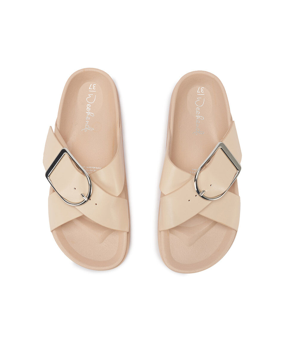 Sandalia mujer hebilla cruzada