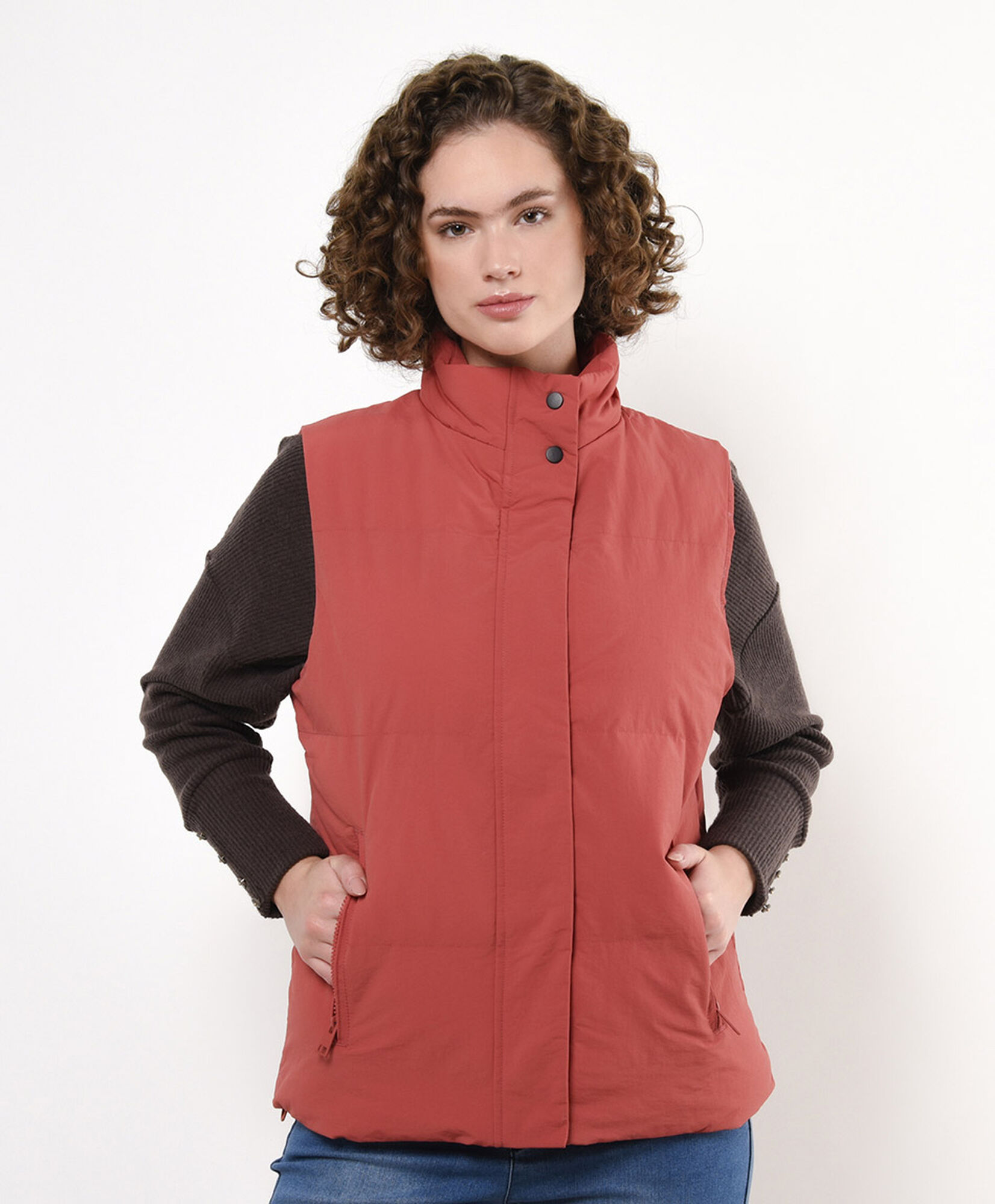 Parka mujer lisa sin mangas Parka mujer lisa sin mangas