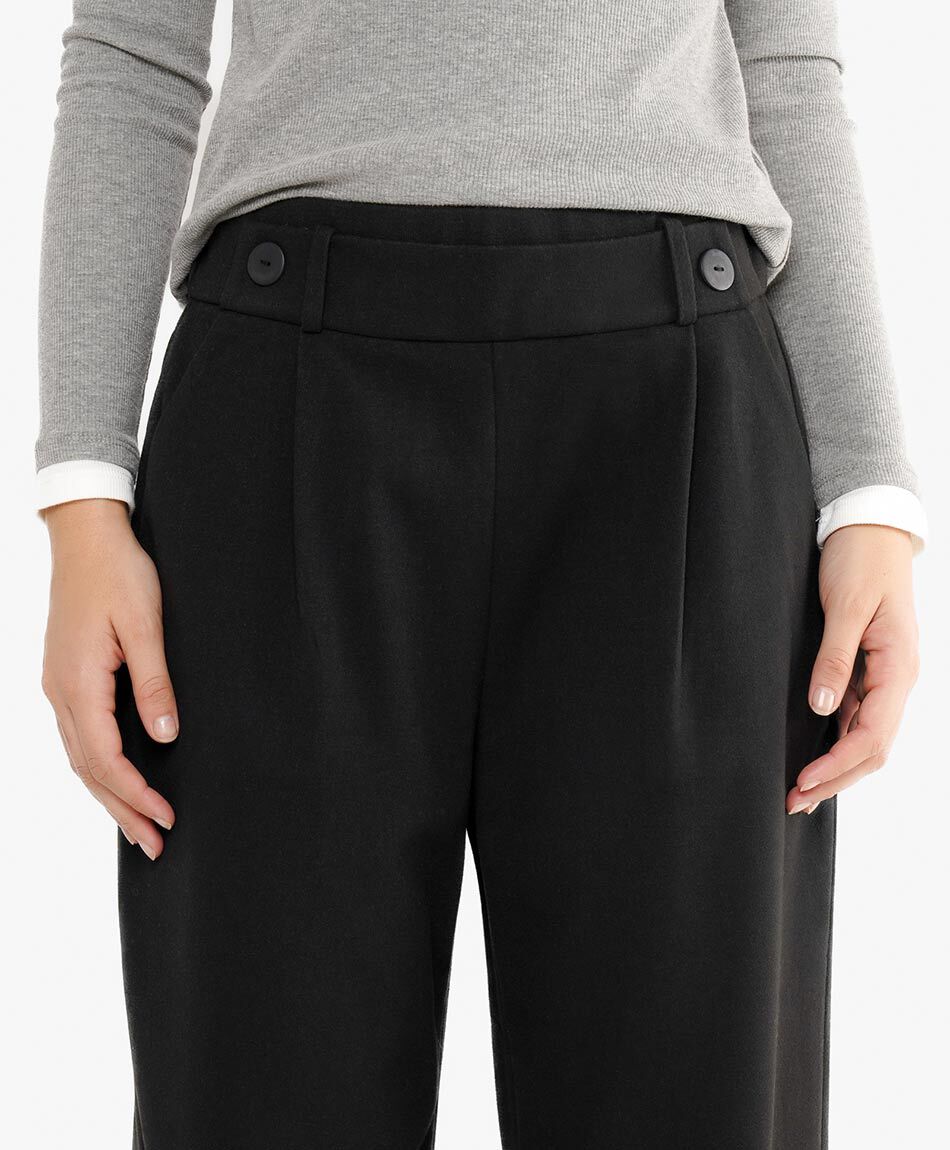 Pantal&oacute;n mujer pretina botones black