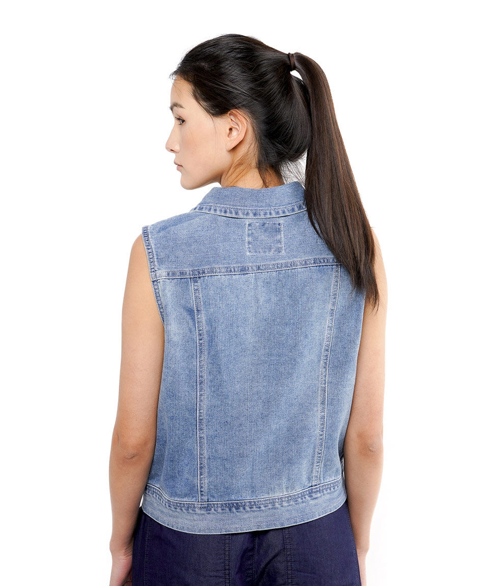 Chaqueta mujer denim sin mangas