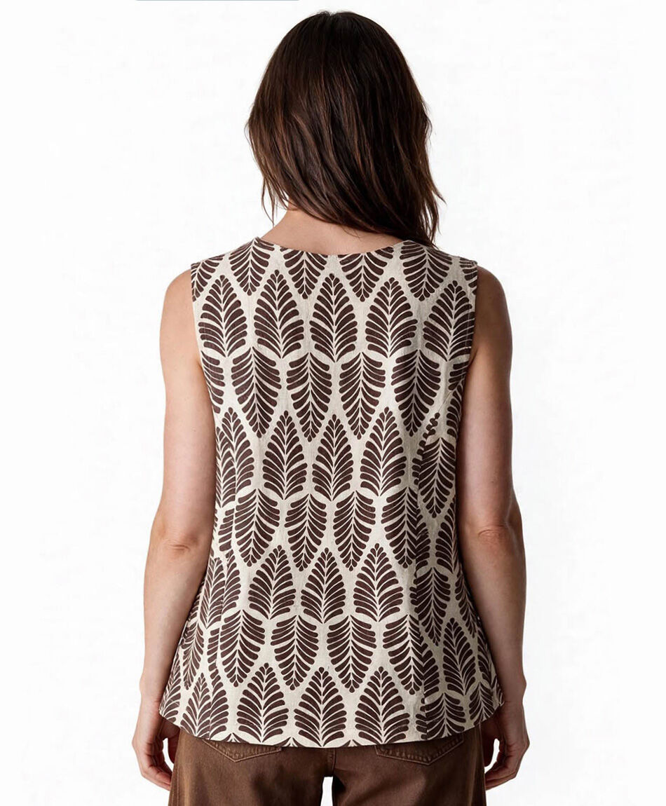 Blusa mujer vest hojas