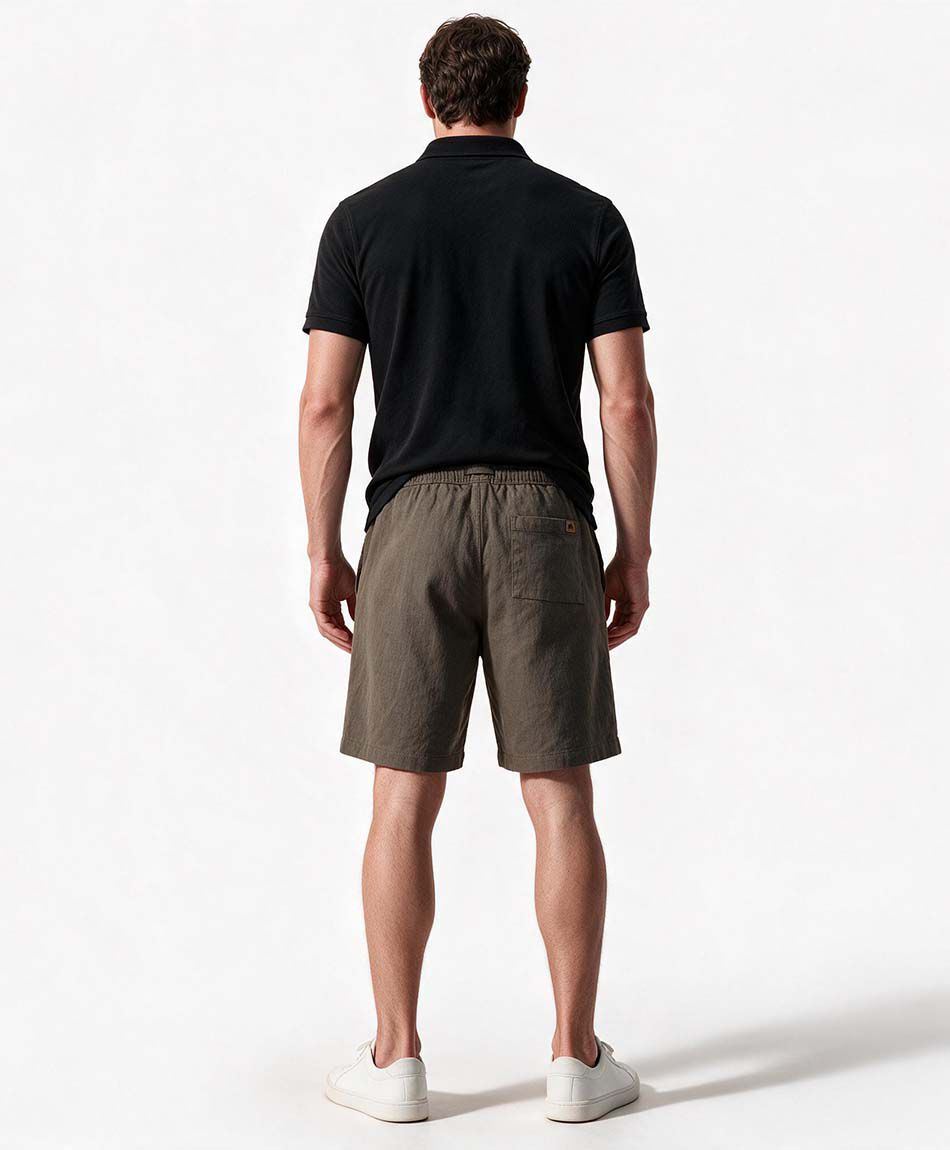 Short hombre caf&eacute; algod&oacute;n