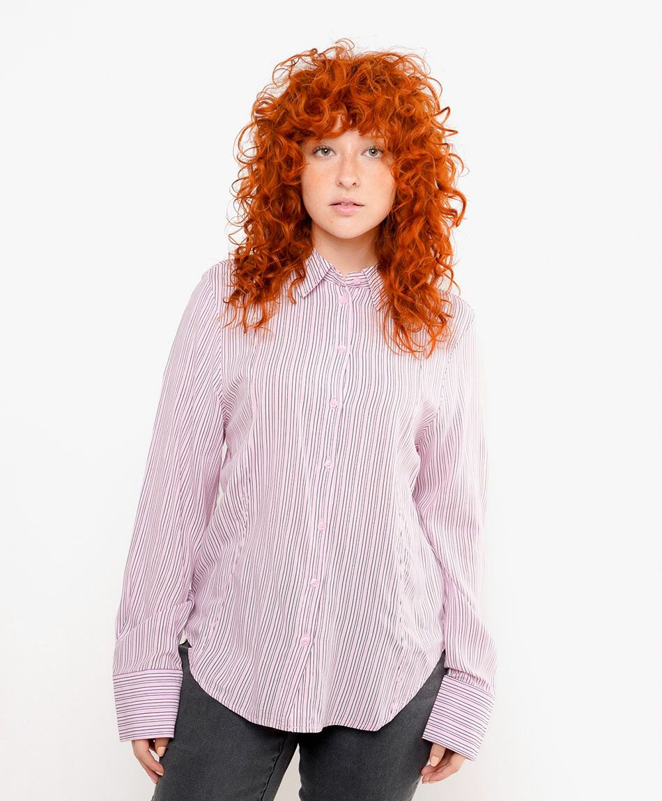 Blusa mujer lisa rose elegante