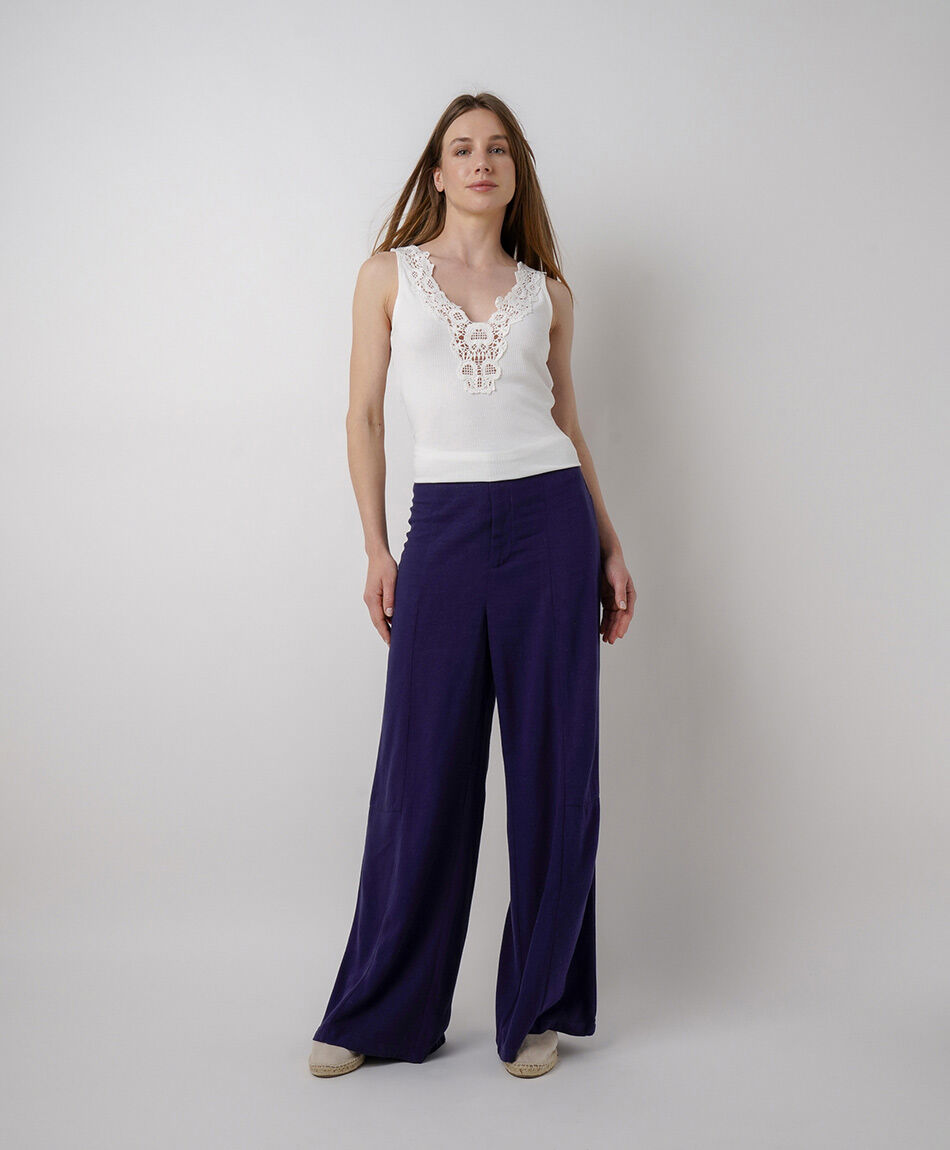 Pantal&oacute;n mujer lino navy