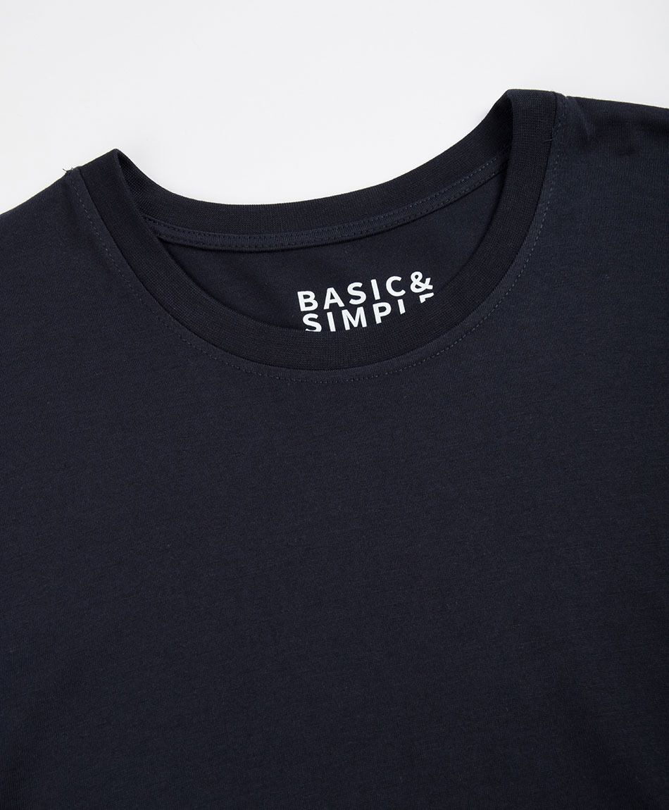 Polera hombre parche manga lisa