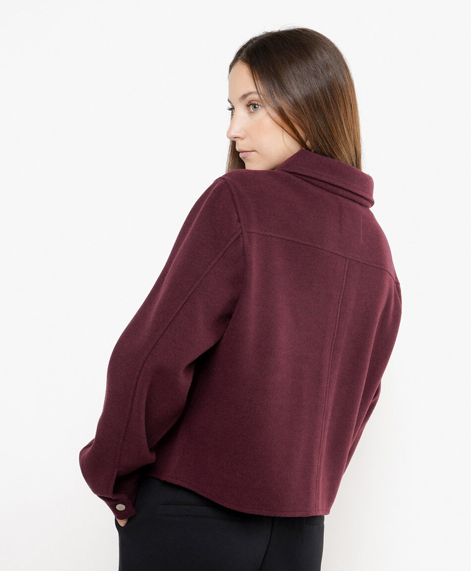 Chaqueta mujer bolsillo doble burdeo