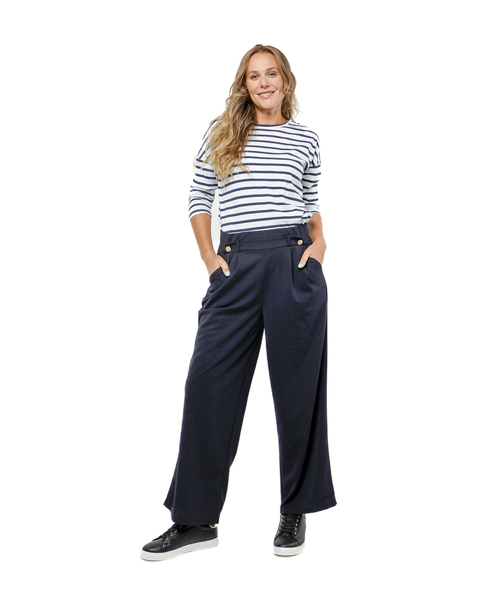 Pantalón mujer botones pretina Pantalón mujer botones pretina