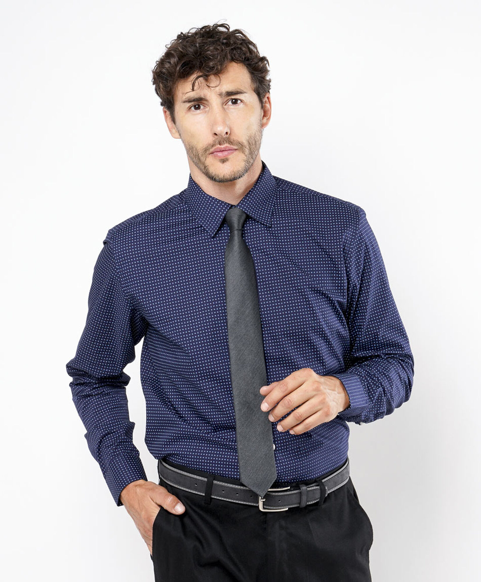 Camisa hombre puntos azul Camisa hombre puntos azul