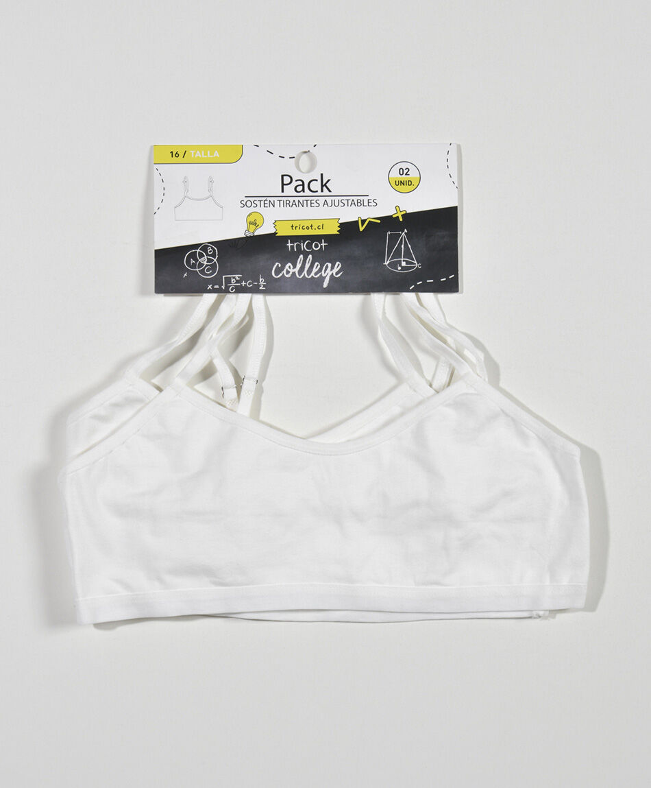 Pack 2 sostenes escolares blancos
