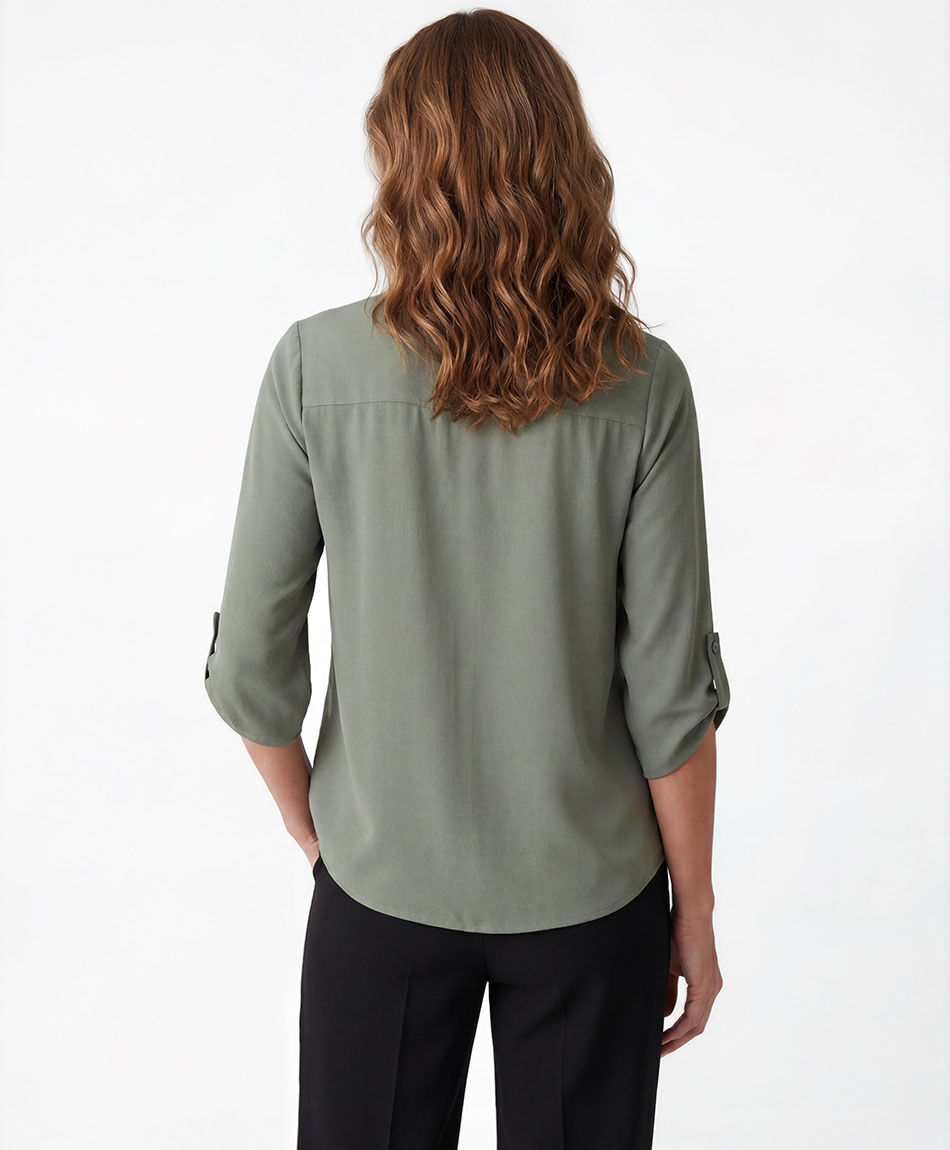 Blusa mujer cuello v broches