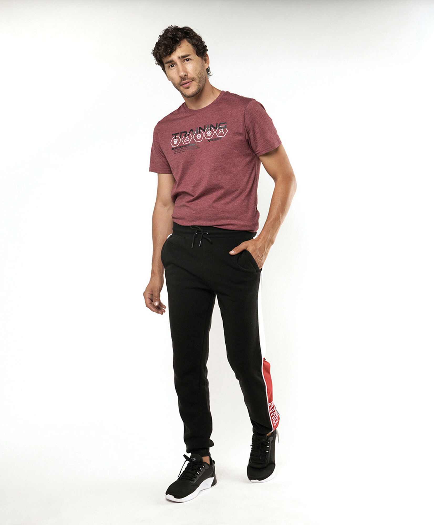 Pantalón deportivo hombre línea bicolor Pantalón deportivo hombre línea bicolor