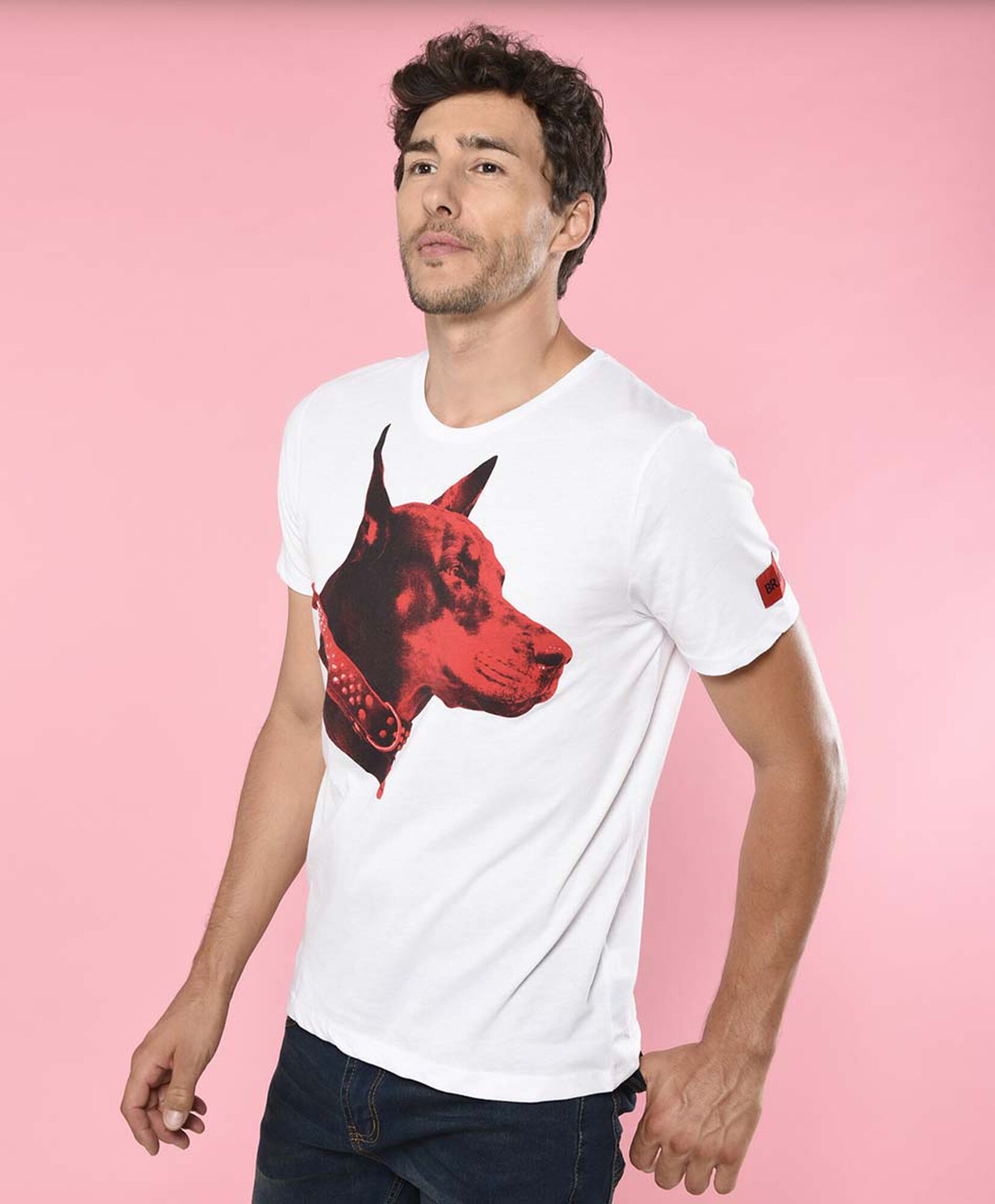 Polera hombre estampado perro Polera hombre estampado perro