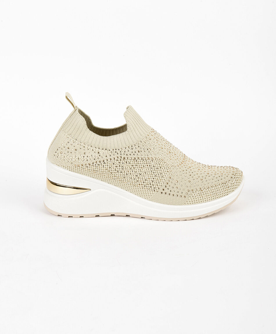 Zapatilla mujer brillos plataforma