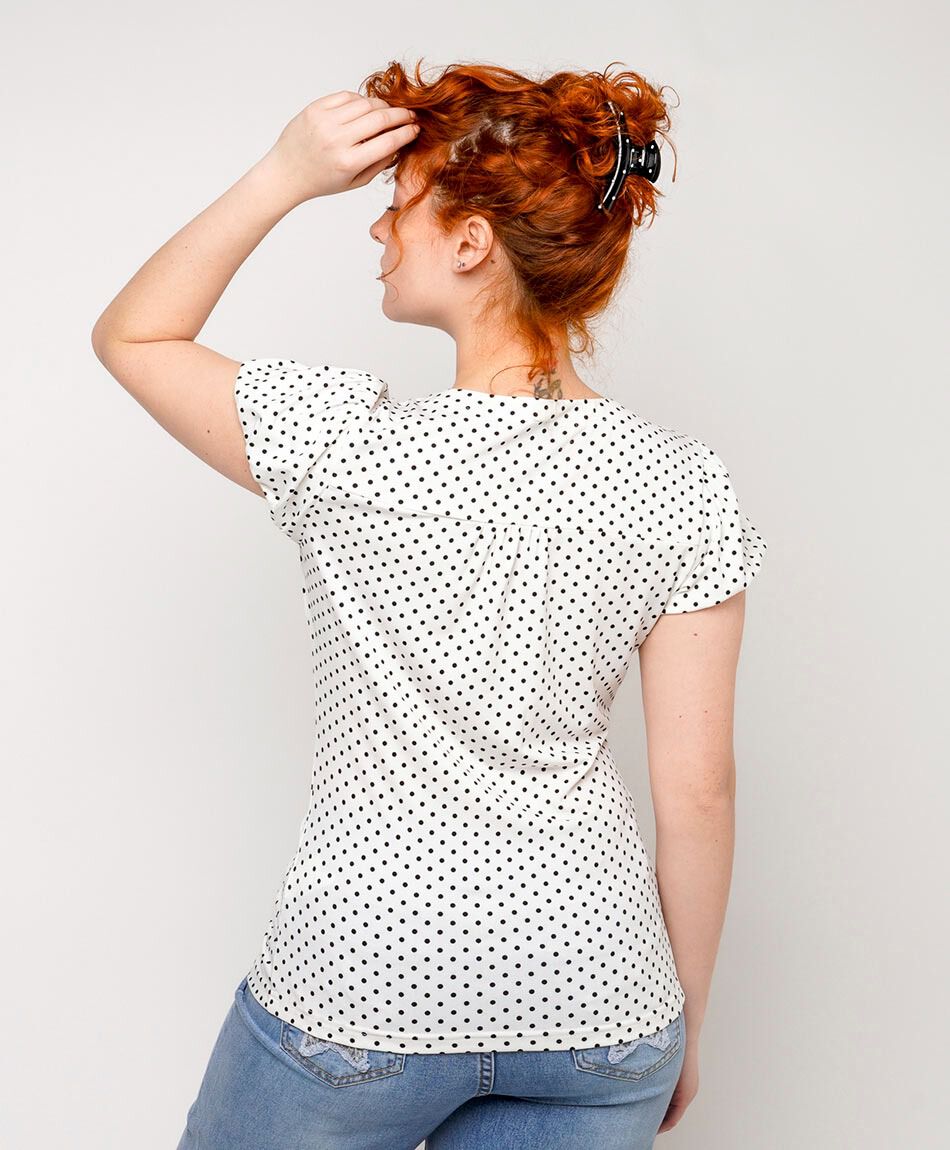 Blusa mujer puntos ajustada