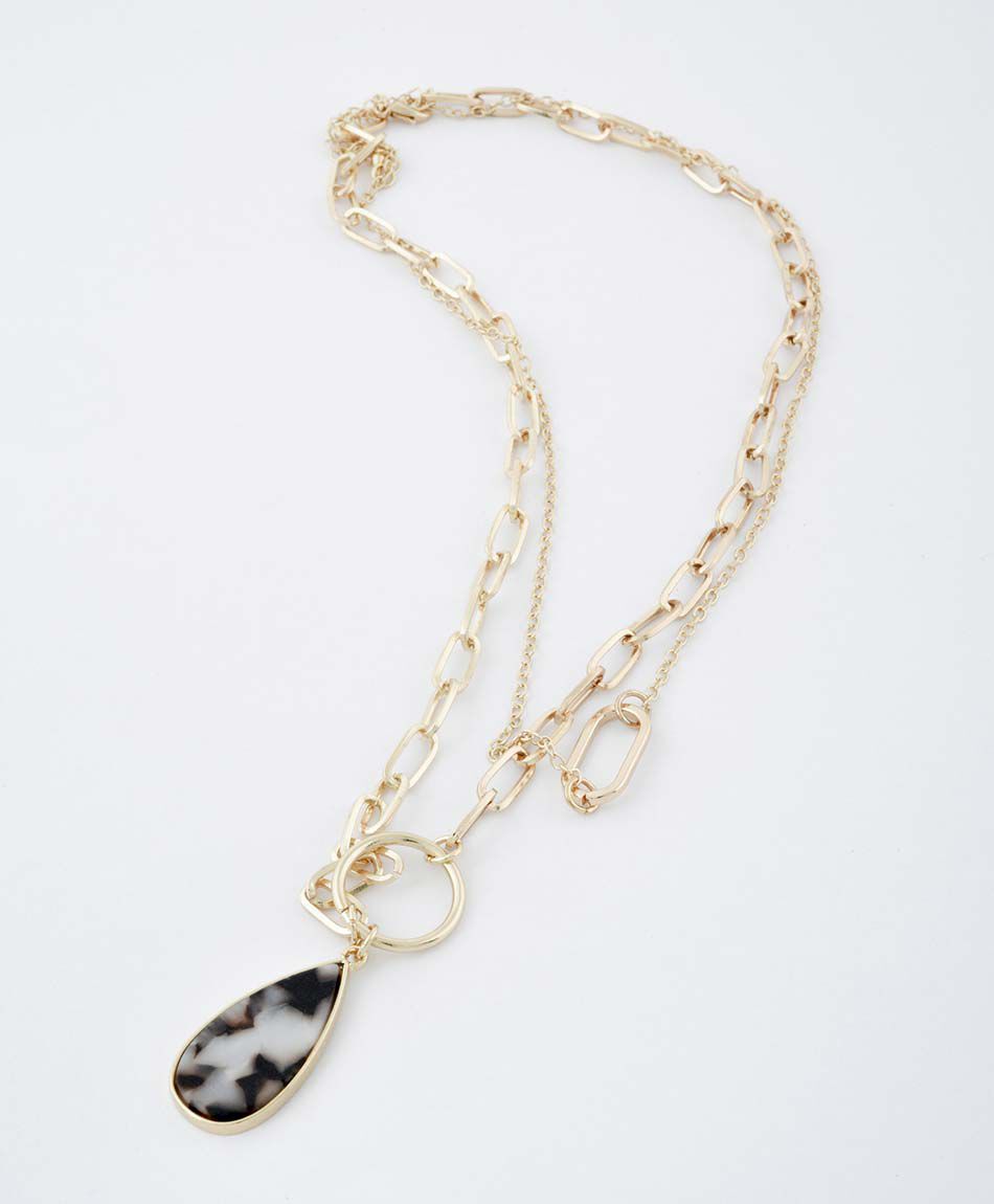 Collar mujer doble cadena 1 pieza