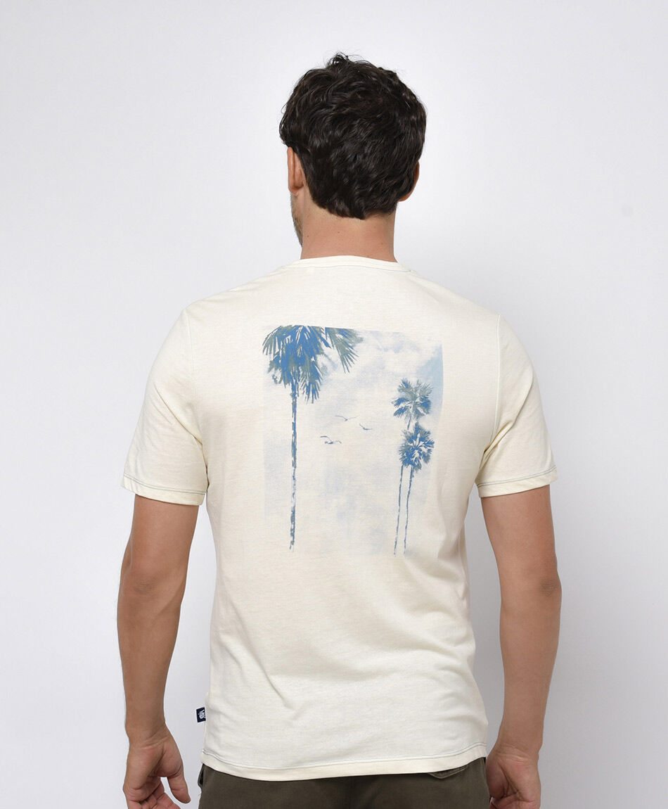 Polera hombre doble estampado palmers