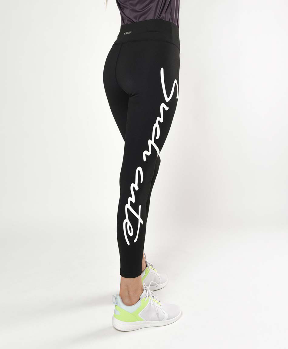 Calza mujer texto lateral tiro alto