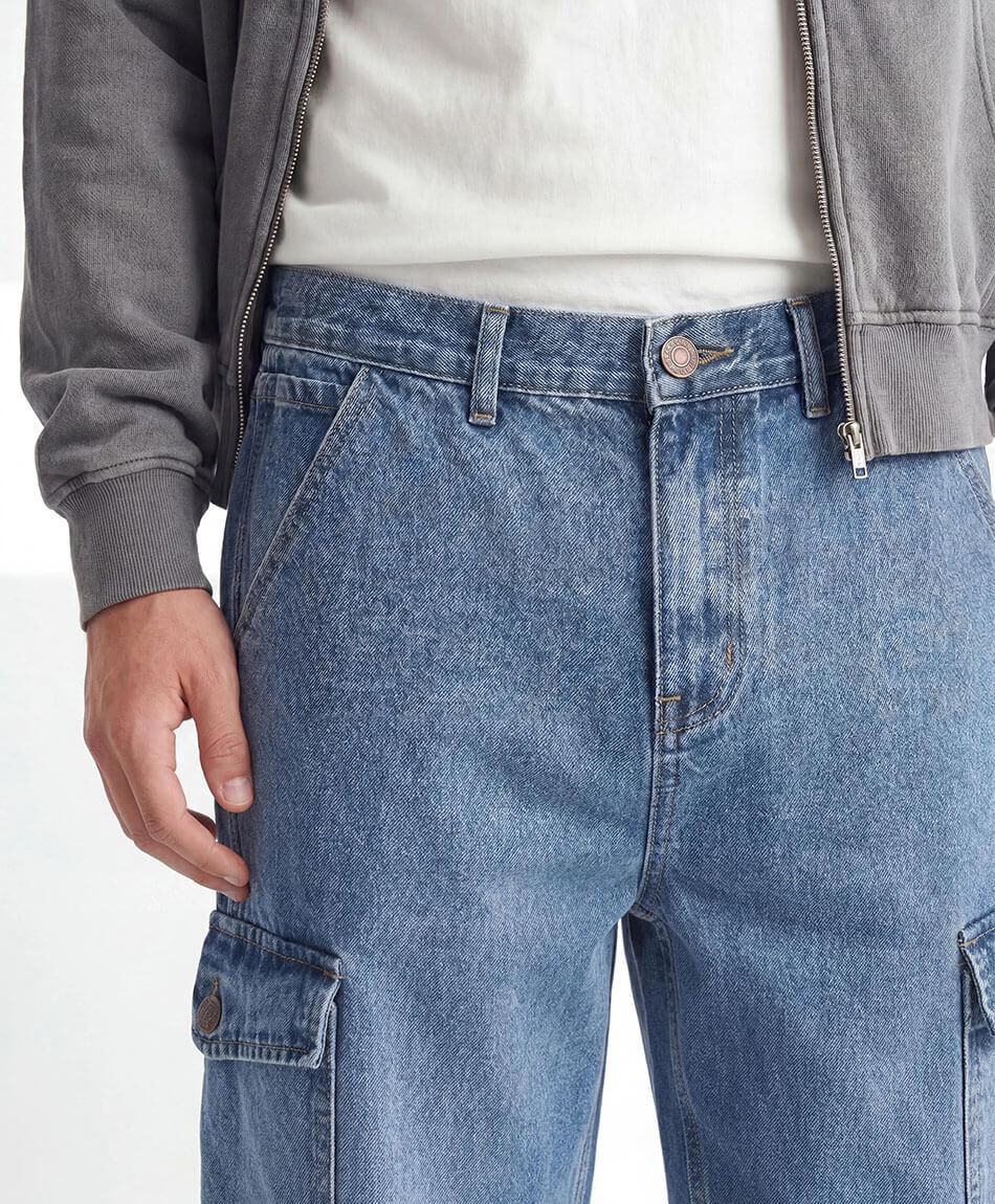 Jeans hombre baggy azul