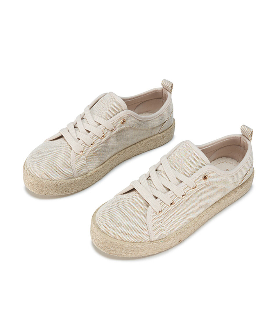 Zapatilla mujer rafia beige
