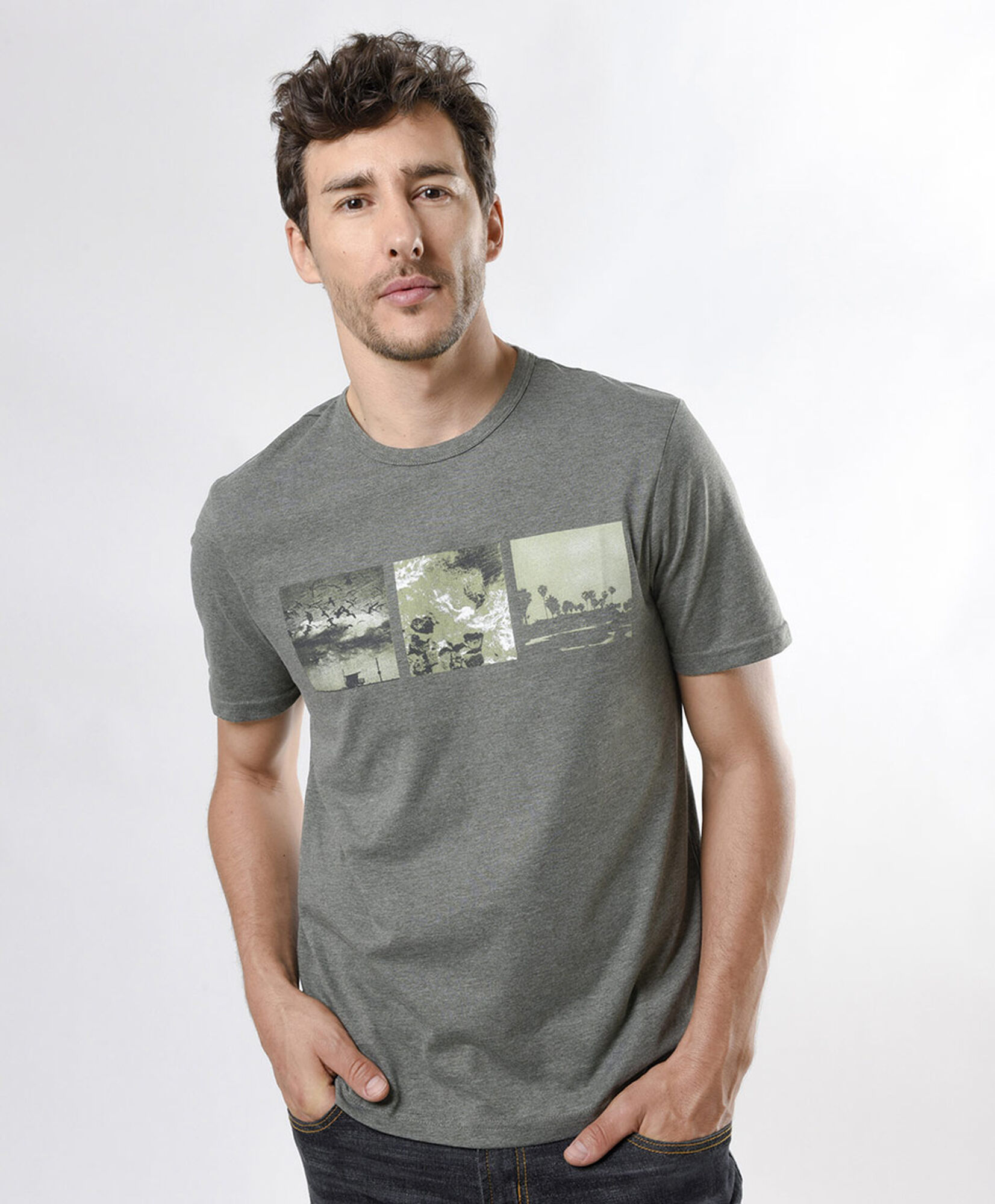 Polera hombre jaspeada paisajes Polera hombre jaspeada paisajes