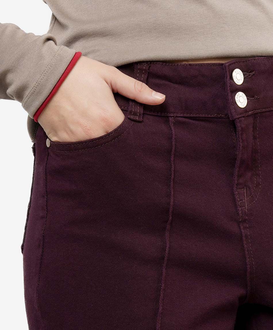 Jeans mujer wide leg costuras verticales