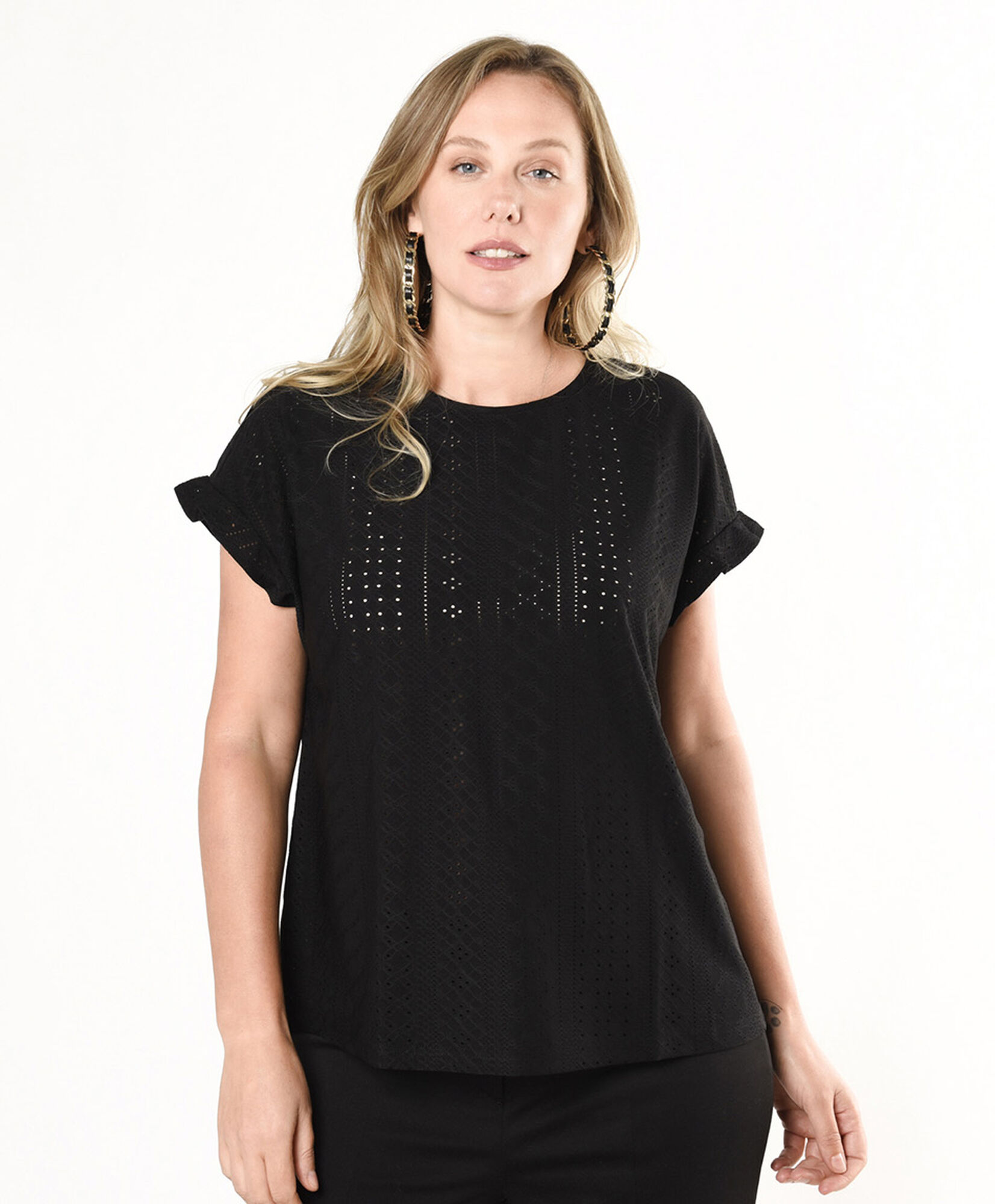 Polera mujer calada vuelos Polera mujer calada vuelos