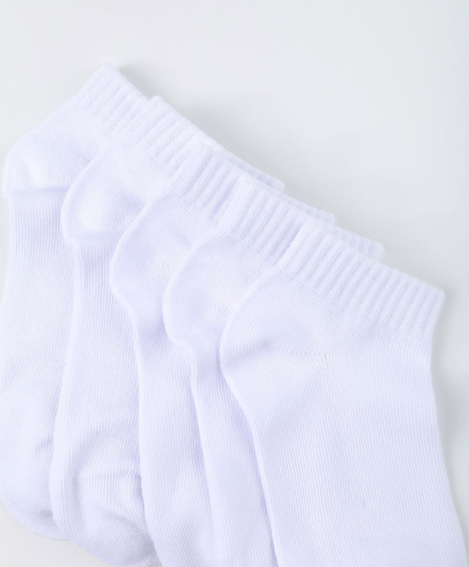 Pack 5 calcetines escolar blanco