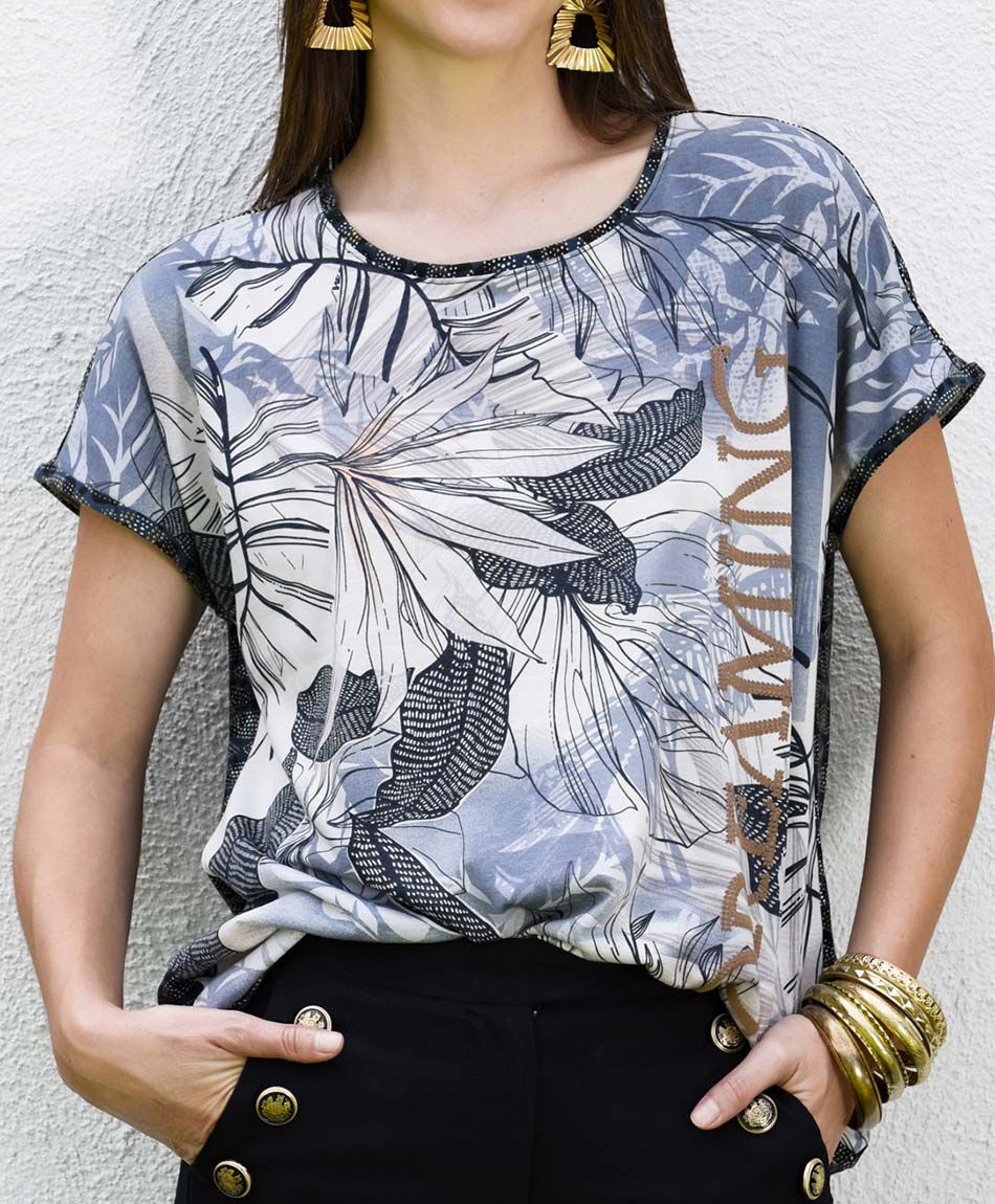 Polera estampada flores