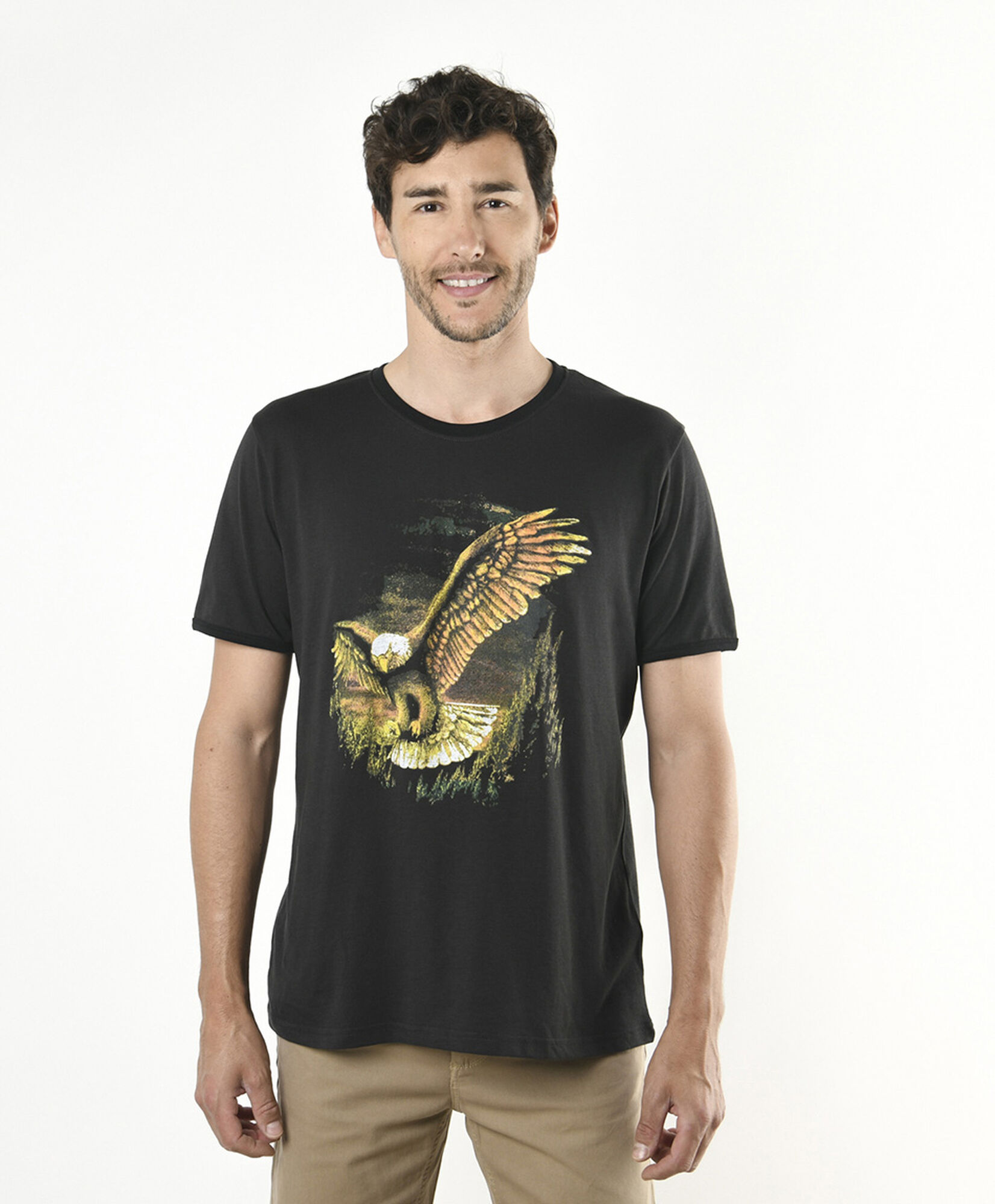 Polera hombre estampado águila Polera hombre estampado águila
