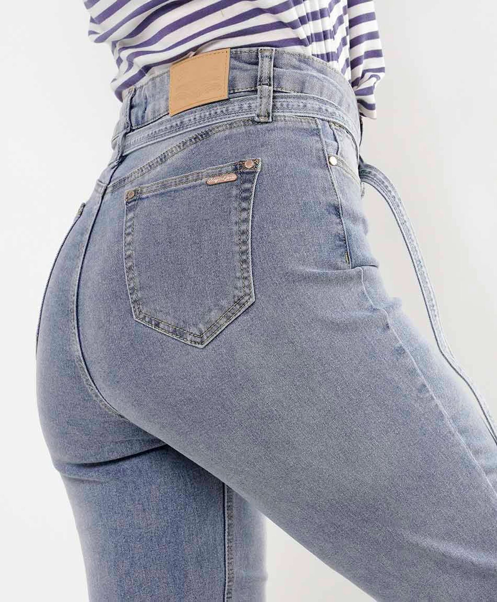 Jeans mujer desgaste cinturón skinny fit Jeans mujer desgaste cinturón skinny fit