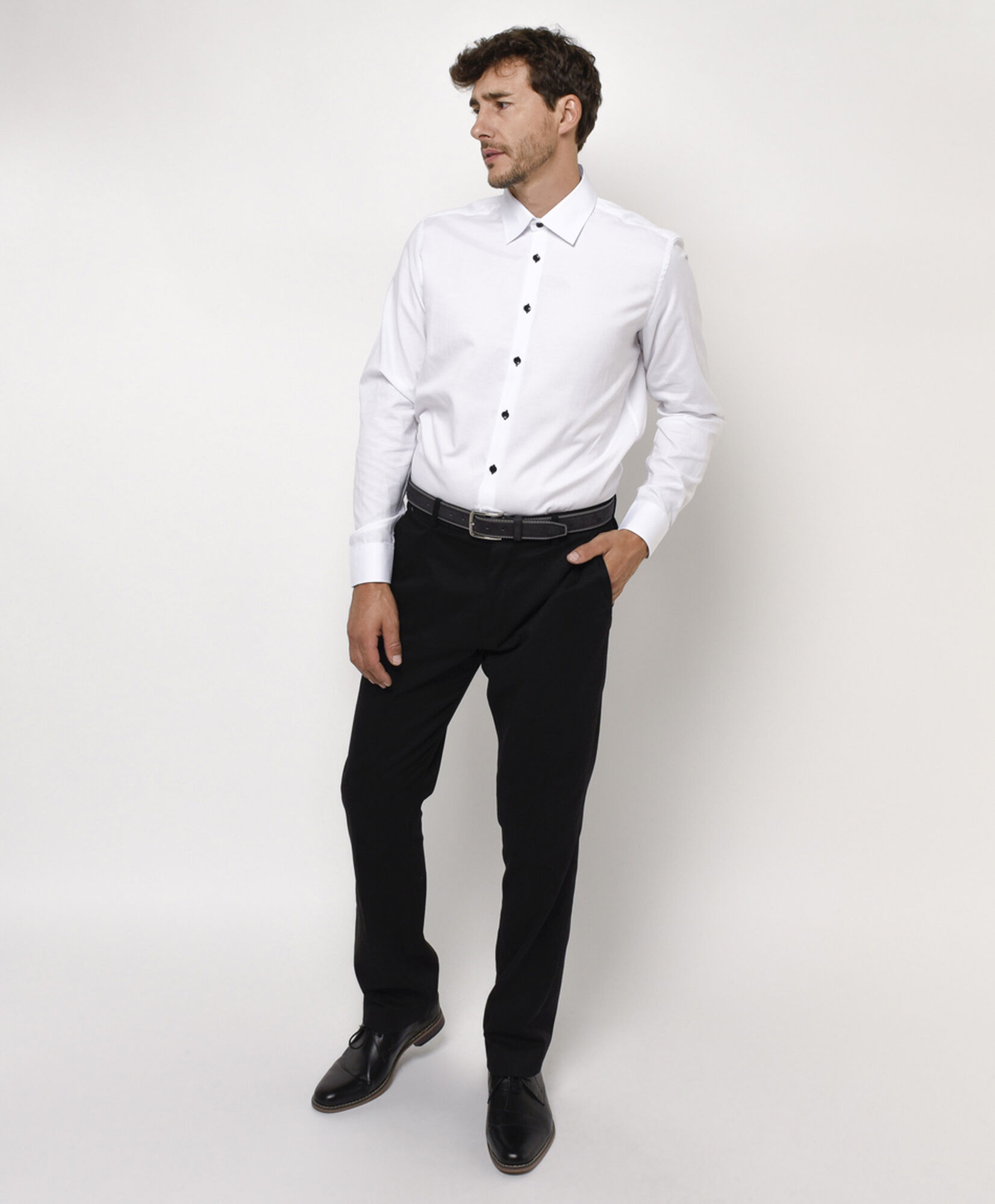 Camisa hombre botones negros Camisa hombre botones negros