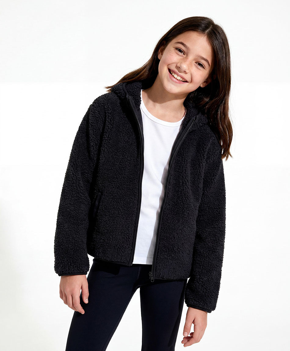 Poler&oacute;n ni&ntilde;a sherpas negro