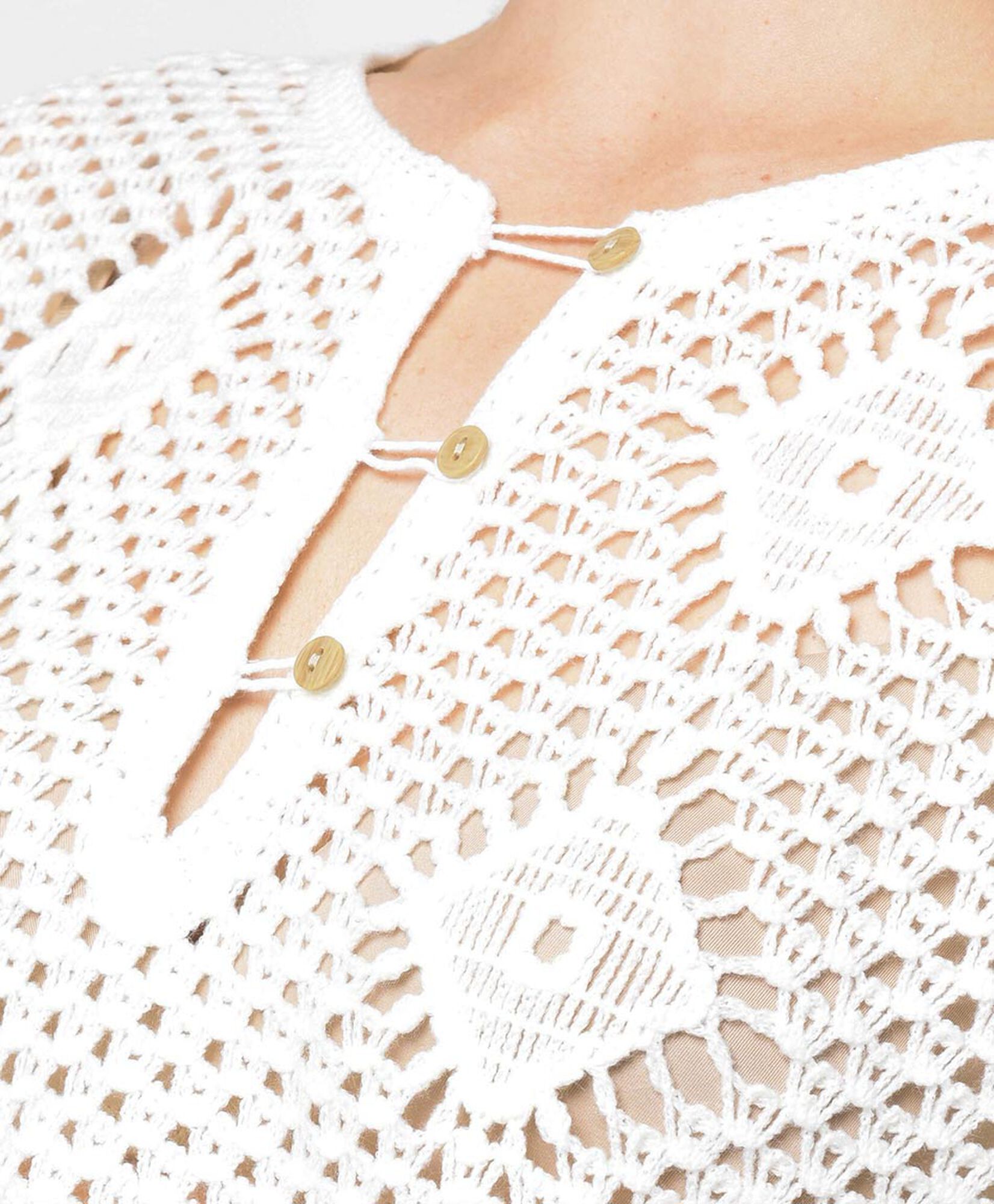 Tejido mujer crochet calado botones Tejido mujer crochet calado botones