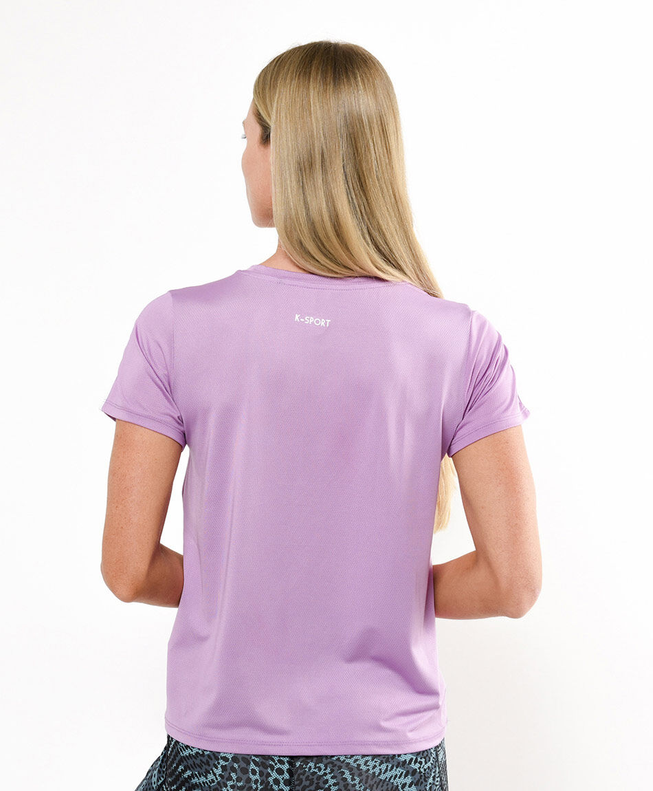 Polera deportiva mujer l&iacute;neas pink