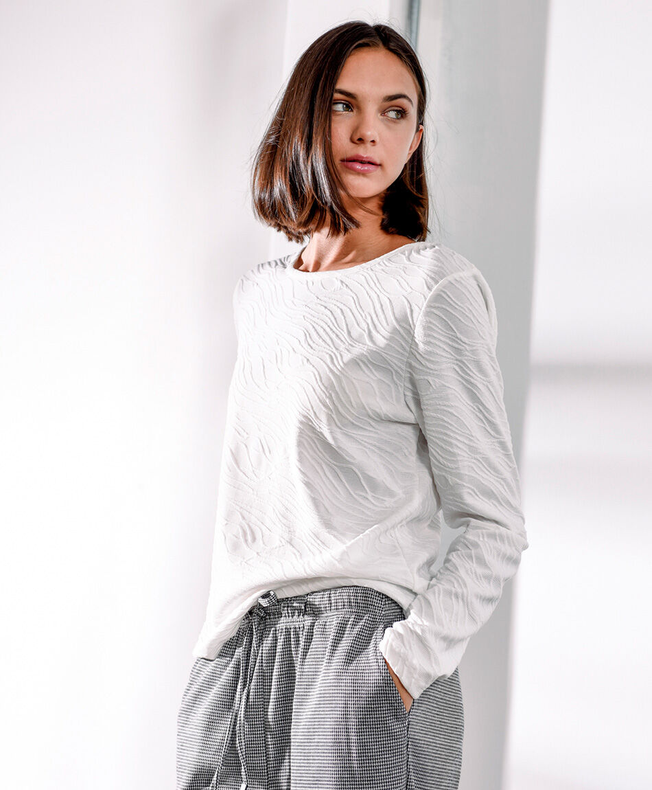 Polera mujer textura cebra