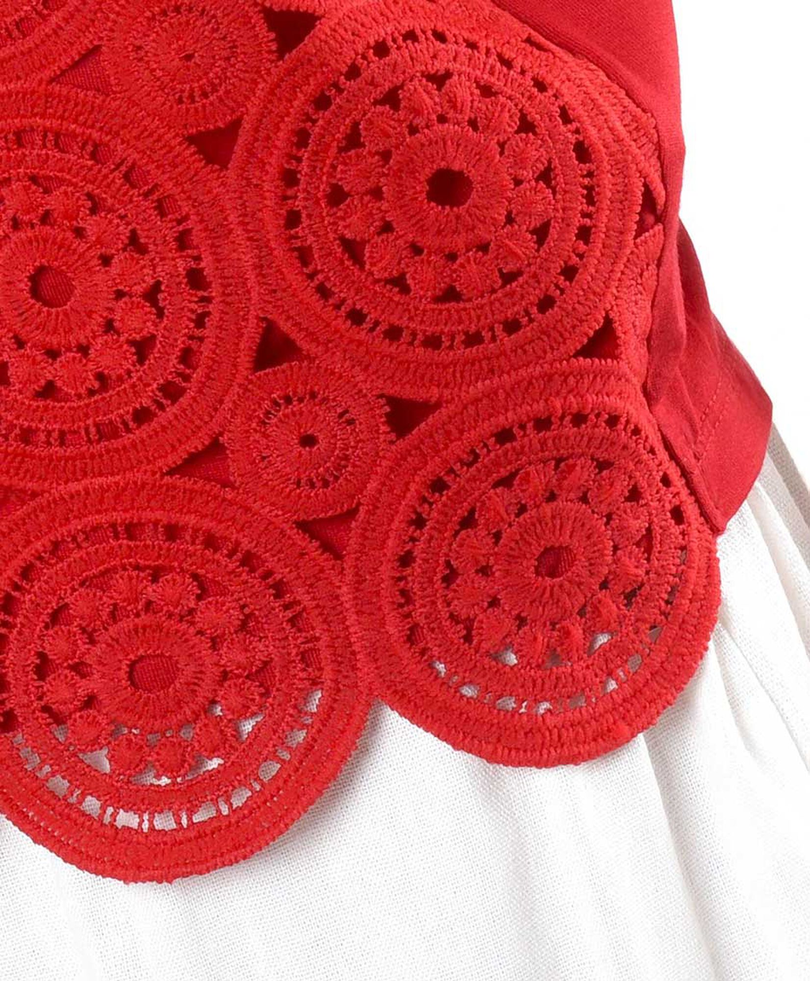 Blusa mujer círculos estilo crochet rojo Blusa mujer círculos estilo crochet rojo